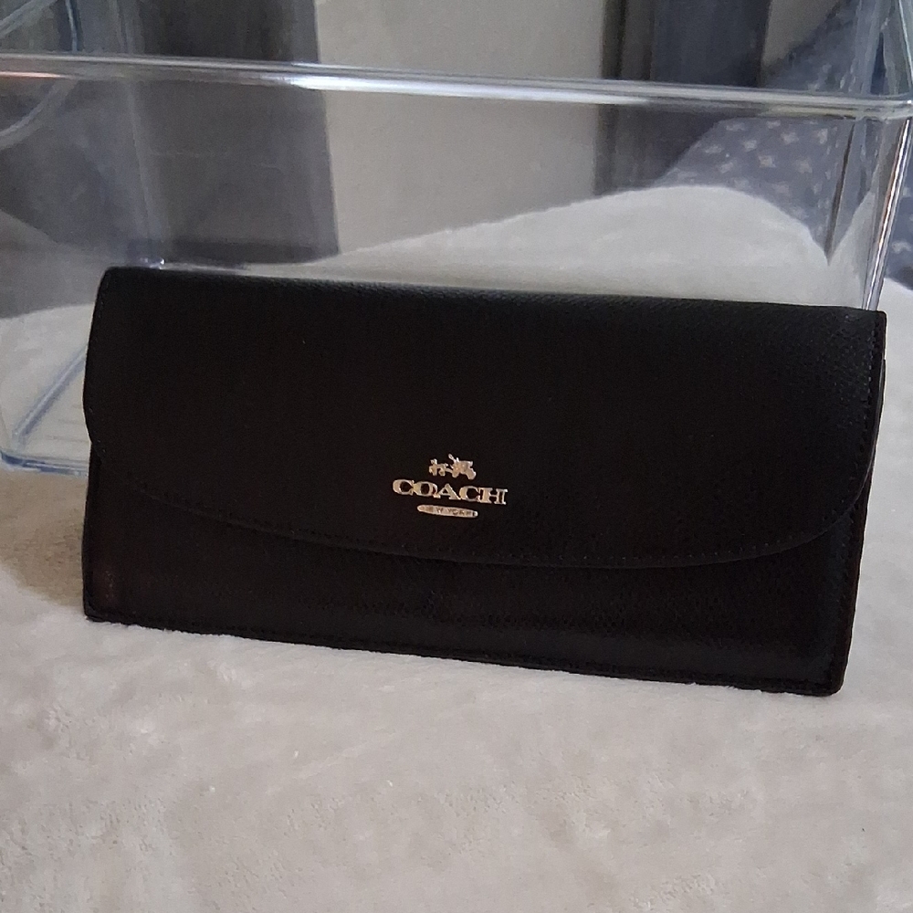 Coach Black Leather Women's Wallet
